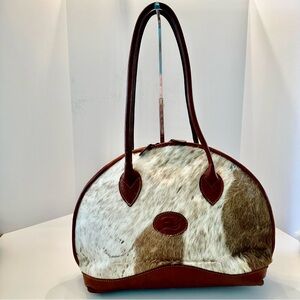 Sergio collection handmade leather and hide shoulder bag